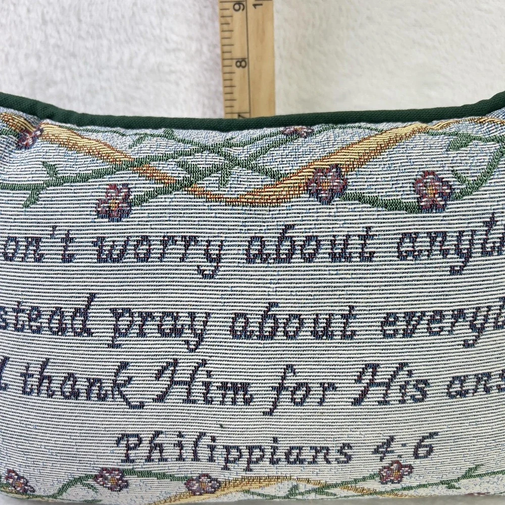 Inspirational Philippians 4:6 Bible Verse Throw Pillow Decorative Christian Gift